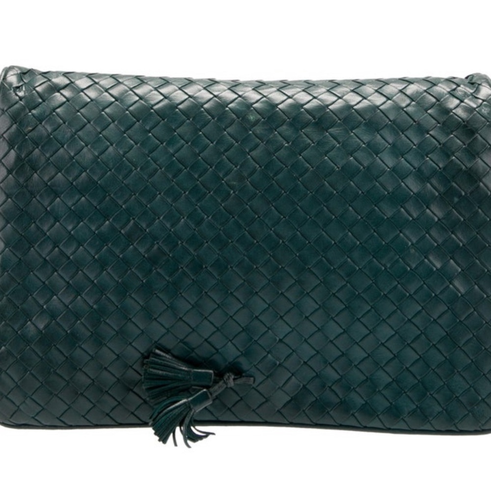Authentic Vintage Bottega Veneta Intrecciaco Flap Clutch